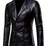 kkboxly  Waterproof and Windproof Men's Faux Leather Cycling Jacket - Stylish and Comfortable Slim Fit Outdoor Clothing