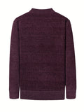 kkboxly  All Match Knitted Stand Collar Sweater, Men's Casual Warm Middle Stretch Pullover Sweater For Fall Winter