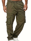 kkboxly Men's Multi Pocket Cargo Pants, Comfy Casual Pants Joggers