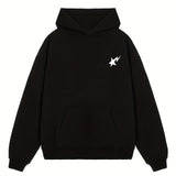 kkboxly  Men's Loose Hooded Sweatshirt, Winter Casual Lightning / Smile Face / Letter Printed Long Sleeve Hoodie With Pocket Best Sellers