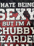 kkboxly  CHUBBY BEARED MAN Slogan Print Men's T-shirt, Men's Trendy Summer Tops
