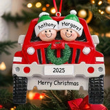 Christmas Family Car Resin Ornament - Festive Garden & Home Decor Hanging Charm