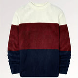kkboxly  Men's Color Block Crew Neck Pullovers Knit Sweater Top