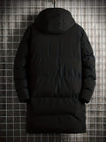 kkboxly  Men's Warm Hooded Cotton Padded Jacket, Casual Zip Up Overcoat For Fall Winter