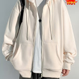 solvbao  Men's Hooded Jacket Casual Long Sleeve Hoodies With Zipper Gym Sports Hooded Coat For Spring Fall