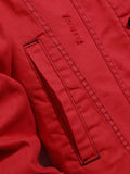 kkboxly  Men's Casual Red Ripped Denim Jacket