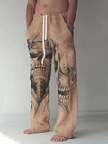 kkboxly kkboxly  Men's Drawstring Wide Leg Pants Beach Pant Trendy Pattern Casual Baggy Pants Yoga Trousers Streetwear Hiphop Rapper Style