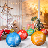 Outus 6-Pack 32" Giant PVC Inflatable Christmas Ball Ornaments - Durable, Waterproof, Easy Inflate Holiday Yard Decorations with Unique Designs for Outdoor Festive Decor