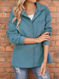 kkboxly  Plus Size Elegant Coat, Women's Plus Solid Textured Long Sleeve Lapel Collar Button Up Slight Stretch Overcoat