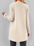 kkboxly  Plus Size Casual Coat, Women's Plus Plain Solid Long Sleeve Open Front Outwear Coat