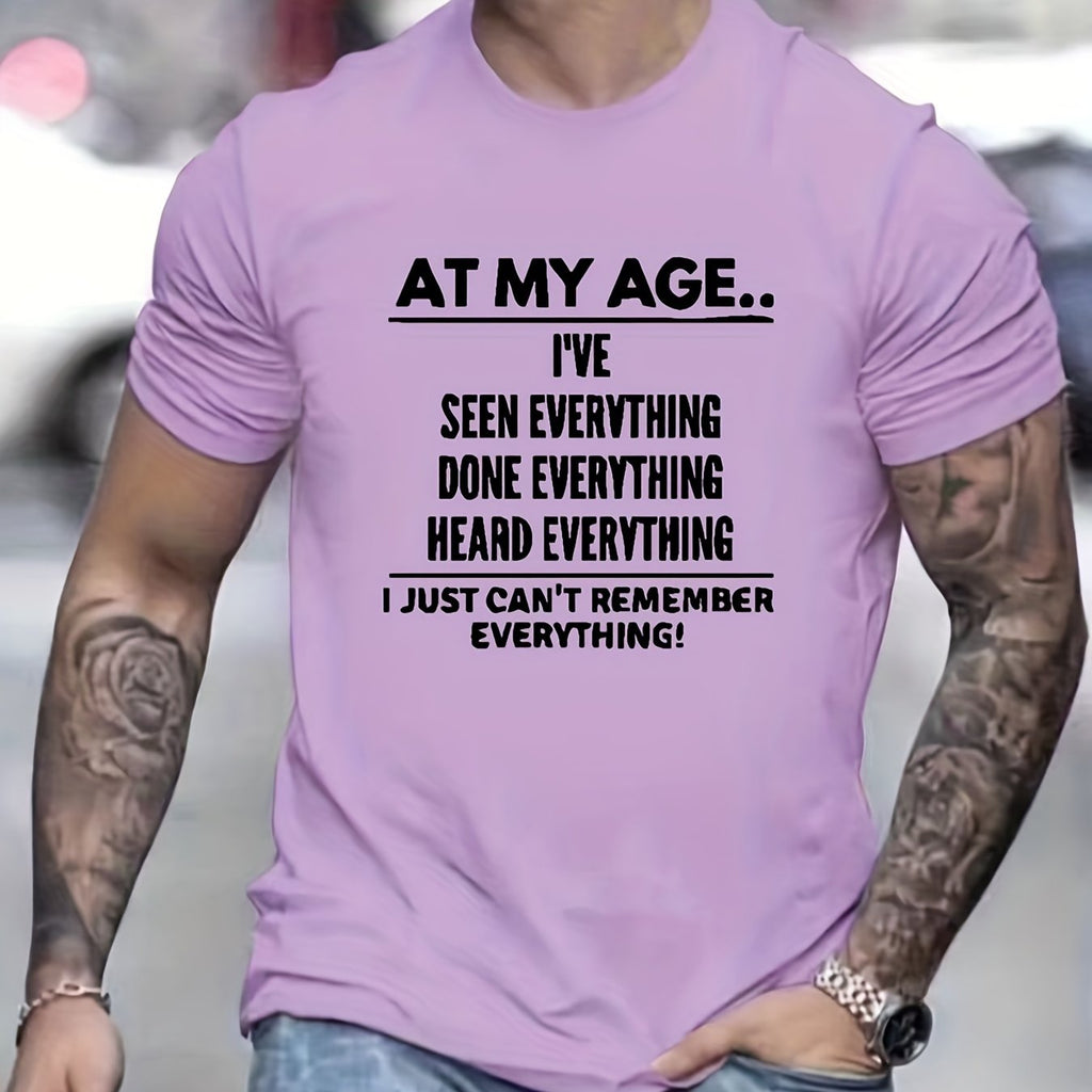 Men's Funny 'I Just Can't Remember Everything' Print T-Shirt - Casual Short Sleeve Tee for Summer, Spring, and Fall - Perfect Gift Idea