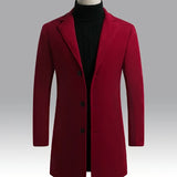 kkboxly  Classic Design Trench Coat, Men's Semi-formal Button Up Lapel Overcoat For Fall Winter Business