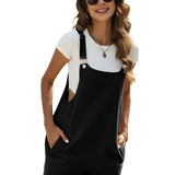 kkboxly  Solid Cami Jumpsuit, Casual Sleeveless Comfy Short Length Jumpsuit With Pockets, Women's Clothing