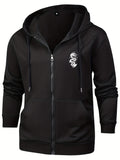 kkboxly  Praying Hands Print Men's Hooded Jacket Casual Long Sleeve Hoodies With Zipper Gym Sports Hooded Coat For Spring Fall