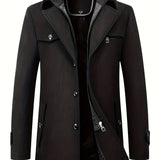 kkboxly  New Wool Coat Men's Business Casual Thick Warm Slim Jacket
