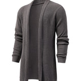 kkboxly  Elegant Slightly Stretch Knit Cardigan Coat, Men's Casual Vintage Style V Neck Sweater Cardigan For Fall Winter