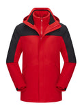 kkboxly  Men's Casual 3 In 1 Outdoor Jacket, Warm Hooded Windbreaker Jacket For Outdoor Hiking Camping