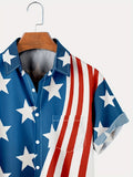 kkboxly  Comfy Plus Size Hawaiian Shirts for Beach and Summer - Flag Element Printed Short Sleeve Aloha Shirts with Oversized Casual Loose Fit