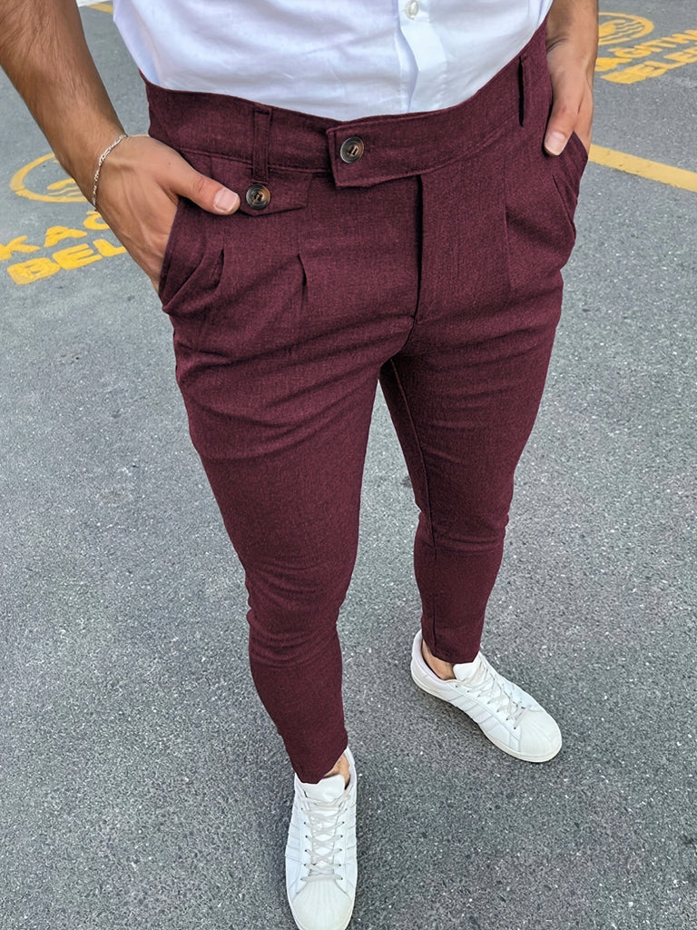 Slim Fit Elegant Slacks, Men's Casual Vintage Style Slightly Stretch D – Kkboxly™ Slim Fit Elegant Slacks, Men's Casual Vintage Style Slightly Stretch D – Kkboxly™