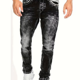kkboxly  Men's Casual Distressed Skinny Jeans, Street Style Stretch Jeans