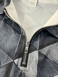 Cool Geometric Pattern Men's Long Sleeve Zipper Shirt, Trendy Comfy Male Shirt For Spring Fall