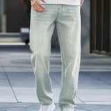kkboxly  Men's Classic Design Loose Fit Distressed Jeans, Casual Street Style Denim Pants For The Four Seasons