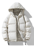 kkboxly Men's Casual Reversible Padded Jacket, Warm Thick Coat For Fall Winter