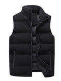 kkboxly Men's Autumn/Winter  Lightweight Sleeveless Zip-up Padded Vest With Chest Pockets