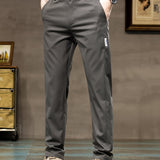 kkboxly kkboxly  Men's Solid Pants With Pockets, Casual Breathable Slim-fit Trousers For Outdoor Activities Gift