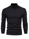 kkboxly  All Match Best Sellers Autumn Winter Pullover Men Solid Turtleneck Sweaters