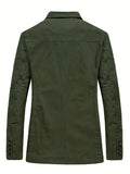 kkboxly  Men's Cotton Big Pocket Blazer, Men's Casual Lapel Button Up Jacket For Fall Winter Leisure Outdoor
