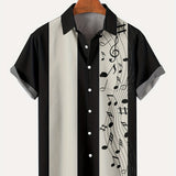 kkboxly  Stylish Men's Musical Note Printed Casual Shirt - Perfect for Parties and Streetwear