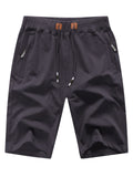 kkboxly  Men's Shorts Casual Classic Fit Stylish Drawstring Elastic Waist Summer Beach Shorts With Zipper Pockets Workout Sport Shorts