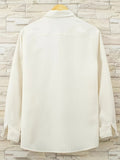 kkboxly Men's Solid Color Long Sleeve Casual Jacket, Loose Trendy Comfy Shirt For Spring Autumn