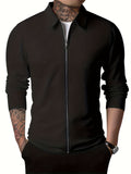 kkboxly  Waffle Pattern Jackets For Men Full Zip Up Lapel Stylish Coat Jackets For Men Spring Fall