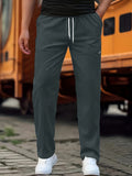 kkboxly  Men's Casual Pocket Joggers, Drawstring Long Sports Pants For Spring Summer