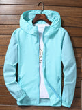 kkboxly  Men's Casual Zipper Pocket Hooded Windbreaker Jacket, Chic Zip Up Jacket For Outdoor Activities