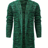 kkboxly  All Match Knitted Hooded Cardigan, Men's Casual Warm High Stretch Overcoat Sweater Jacket For Fall Winter
