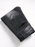 kkboxly  Ripped Washed Design Slim Fit Jeans, Men's Casual Street Style High Stretch Denim Pants For Spring Summer