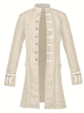 Steampunk Gothic Long Coat Embroidered Victorian Jacket Vintage Overcoat Medieval Frock Coat Renaissance Costume For Men