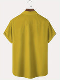 kkboxly  Comfortable Plus Size Men's Vintage Wave Shirt for Summer - Stretchy Fabric Clothing for Males