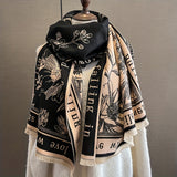 Thickened Double-sided Warm Scarf Imitation Cashmere Short Beard Shawl Autumn Winter Coldproof Female Scarf Shawl