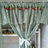 kkboxly 1pc Vintage-Inspired Short Valance Curtains - Rod Pocket Top Voile Half Curtains for Kitchen Windows, Pastoral Cherry Living Room Home Decor with Sheer Embroidery Lace and Classic Design