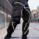 kkboxly  Men's Stylish Cargo Pants With Multi Pockets, Casual Breathable Slim Fit Joggers For Outdoor