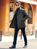 kkboxly  Men's Elegant Trench Coat, Mature Double Breasted Overcoat For Fall Winter