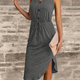 kkboxly  V Neck Tank Sundress, Casual Dress For Summer & Spring, Women's Clothing
