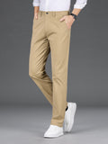 kkboxly Men's Casual Pants For Fall Winter Business, Classic Design Stretch Dress Pants
