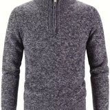 kkboxly  Men's Stand Collar Jacquard Knitting Thickened Warm Sweater