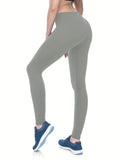 kkboxly  High Waist Skinny Leggings, Solid Casual Leggings, Women's Clothing