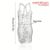kkboxly  Sexy Sequins Vintage Beach Seaside Rave Vacation Body Chain Dress Body Accessories